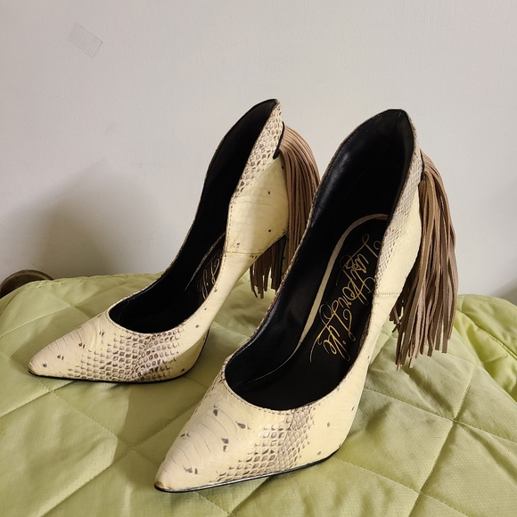 Lust For Life Fringed Snake Heels Stiletto, 6.5 - Picture 2 of 9